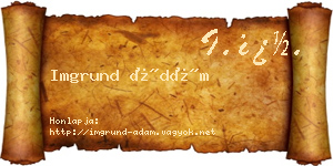 Imgrund Ádám névjegykártya